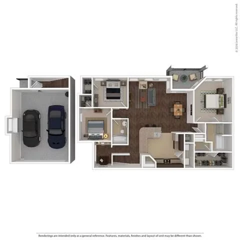 Nebula - with attached garages 0705 floor plan
